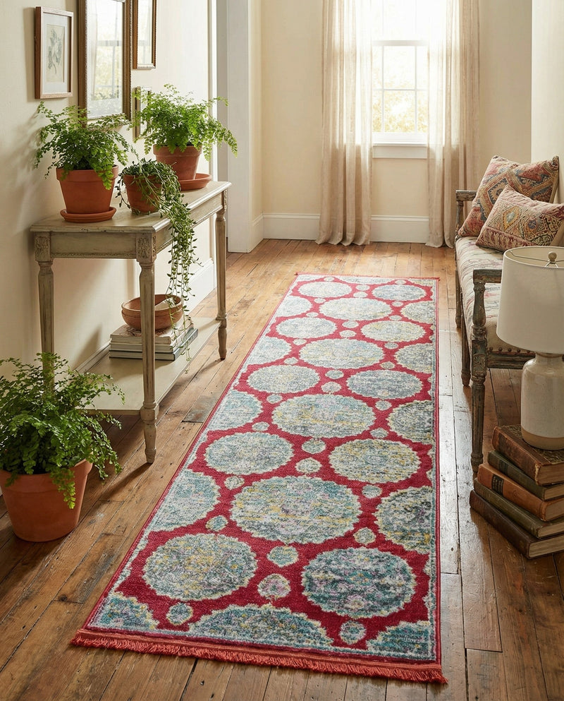 Arcadia Rugs Collection Area Rug -  Atlantis (Red) Runner Red  lifestyle 79