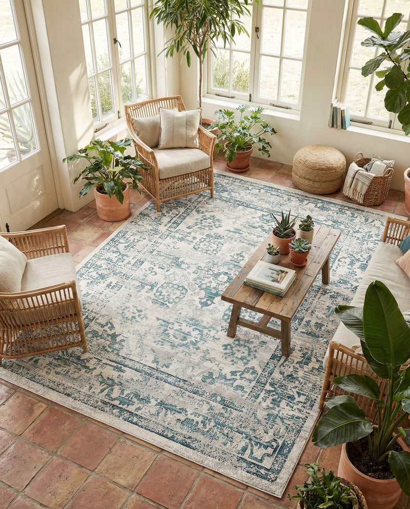 Savannah Elegance Collection Area Rug - Magnolia Rectangle Ivory  lifestyle 19