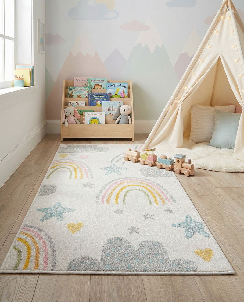 Wonder Tykes Collection Area Rug -  Pixel Runner Ivory  lifestyle 78