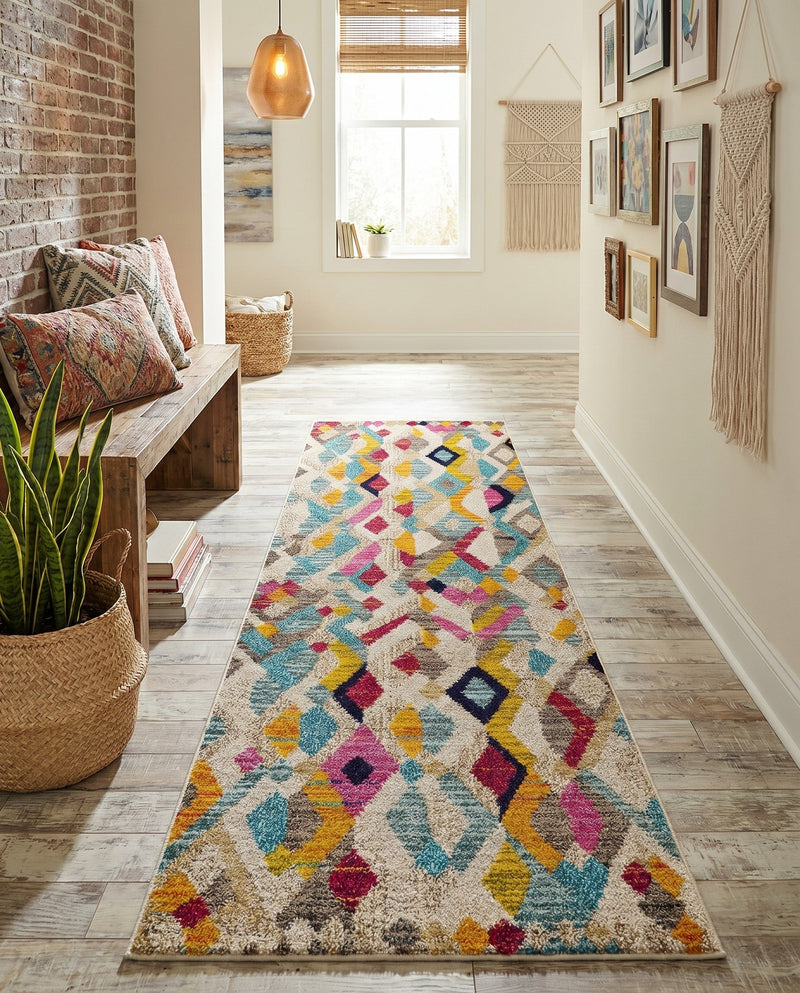 Sedona Vista Collection Area Rug -  Pricklypear Runner Multi  lifestyle 56