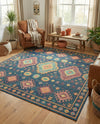 Coastal Terrace Collection Area Rug -  Dunes Square Navy Blue  lifestyle 33