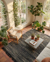 Savannah Jute Collection Area Rug - Nantucket Rectangle Navy Blue and Ivory  lifestyle 35