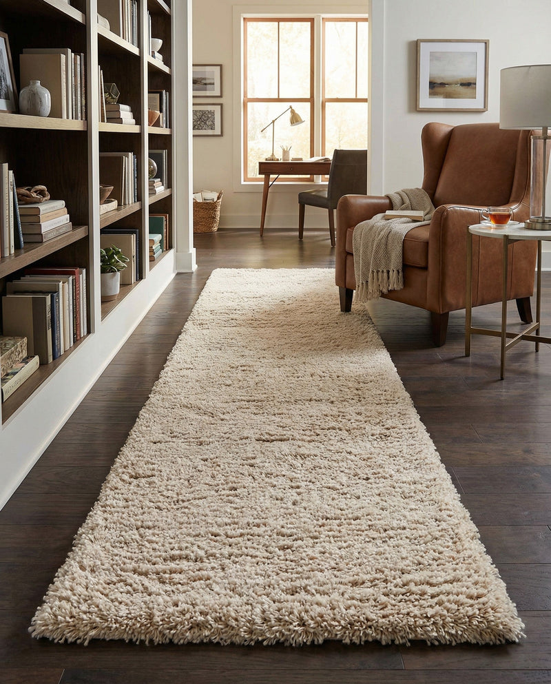 Eternal Plush Oasis Collection Area Rug -  Tranquility (Linen) Runner Linen  lifestyle 76