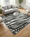 Urban Terrace Collection Area Rug -  Queens Square Black and White  lifestyle 33