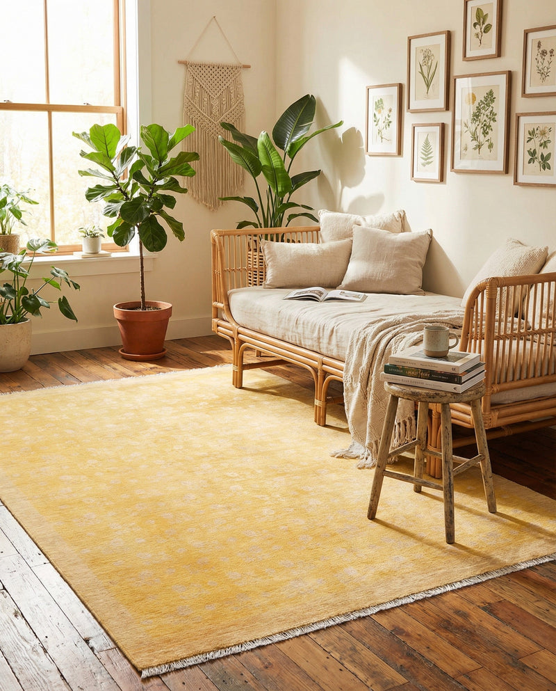 Bazaar Chic Collection Area Rug - Marrakech Rectangle Yellow  lifestyle 16