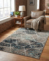 Trellis Mosaic Collection Area Rug - Arborville (Blue Multi) Rectangle Blue Multi  lifestyle 17