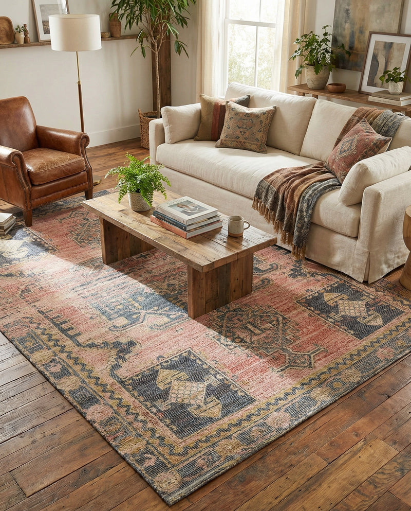 Savannah Threads Collection Area Rug -  Sonoran Rectangle Antique Red  lifestyle 17