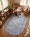 Zahara Oasis Collection Area Rug -  Marrakech Oval Blue  lifestyle 78