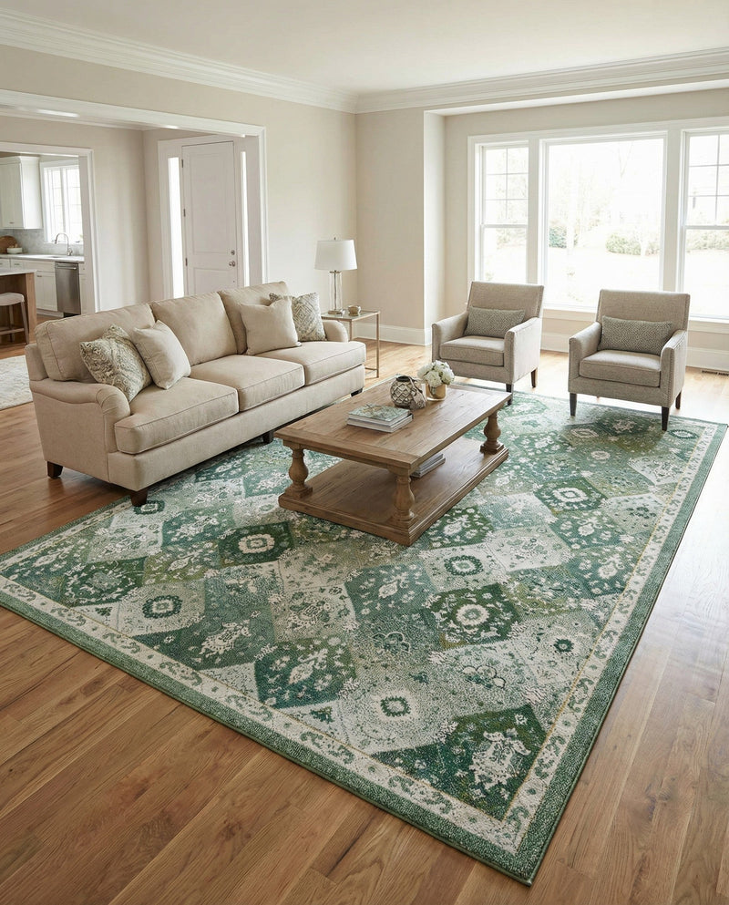 Brighton Terrace Collection Area Rug -  Rottingdean (Green) Rectangle Green  lifestyle 20