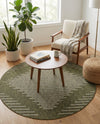 Urban Terrace Collection Area Rug -  Chelsea (Green) Round Green  lifestyle 80