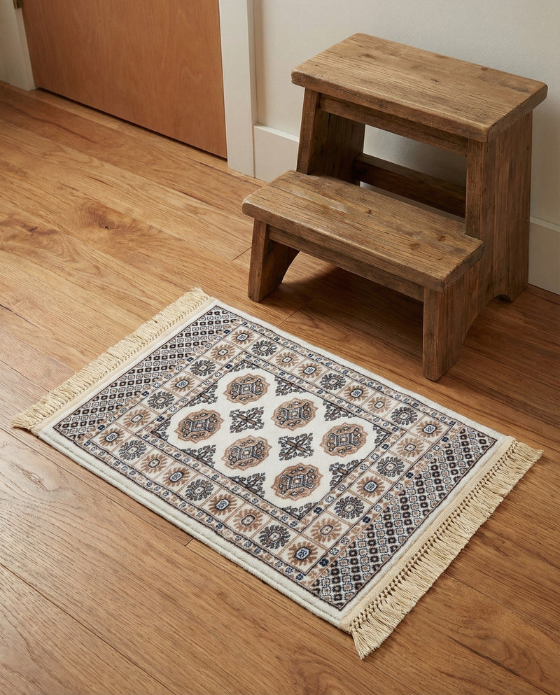 Samarkand Elegance Collection Area Rug -  Margilan (Ivory) Rectangle Ivory  lifestyle 24