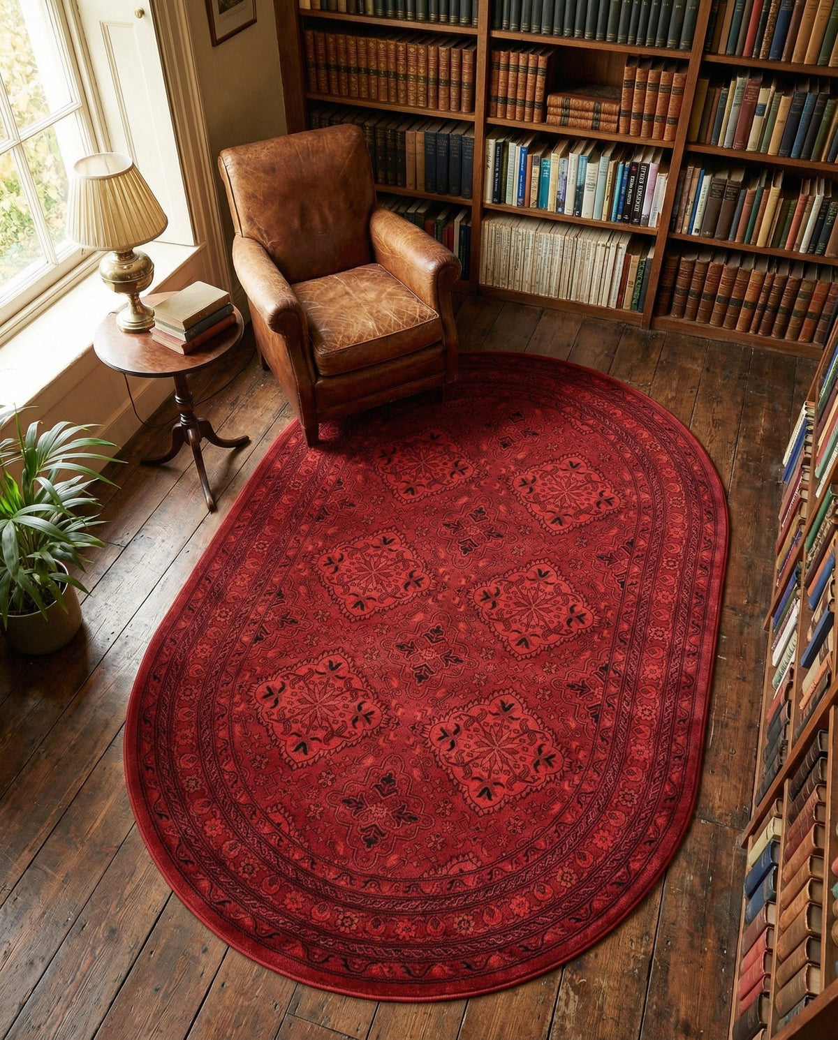 Samarkand Elegance Collection Area Rug -  Samanid Oval Red  lifestyle 84