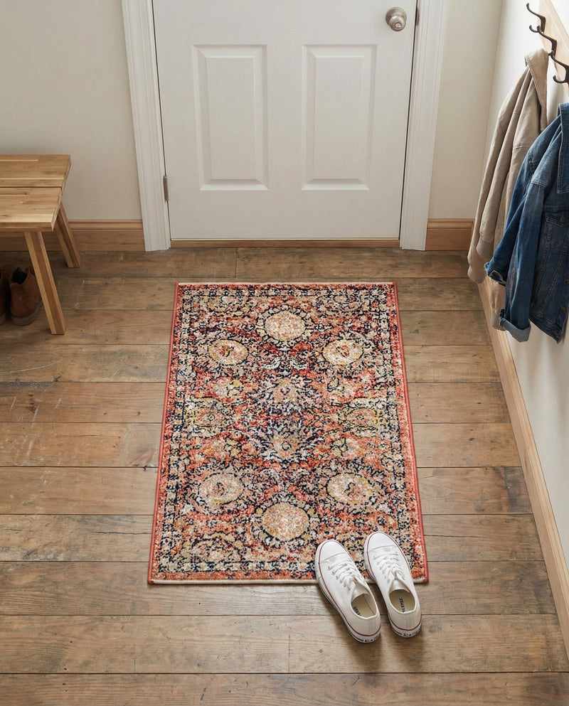Seville Stripes Collection Area Rug -  Cordoba (Brick Red) Rectangle Brick Red  lifestyle 22