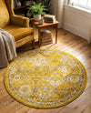 Brighton Terrace Collection Area Rug -  Rottingdean (Yellow) Round Yellow  lifestyle 46
