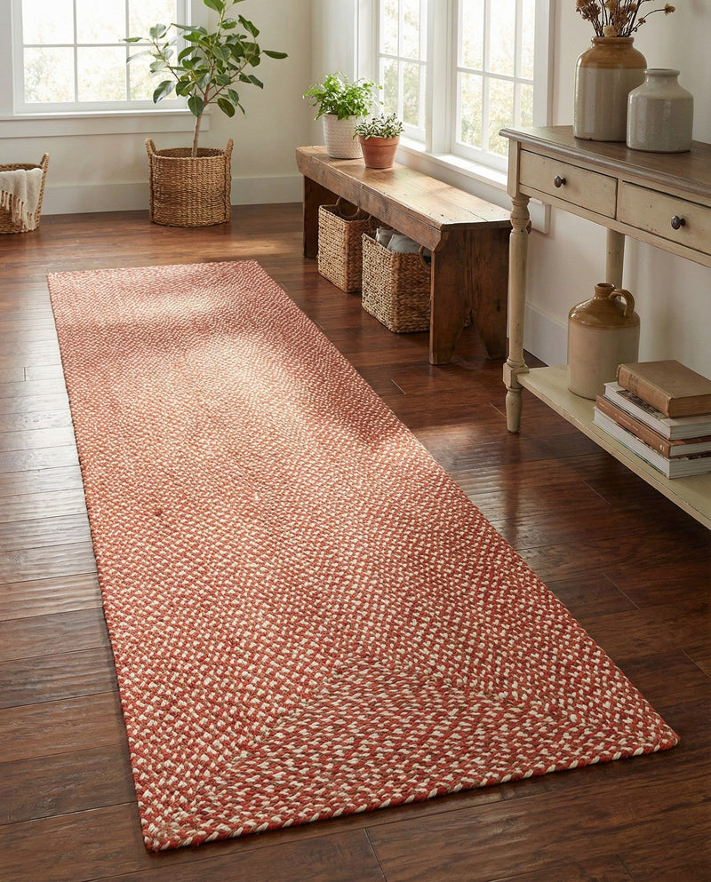 Highland Woven Jute Collection Area Rug - Glenmore (Rust Red) Runner Rust Red  lifestyle 50