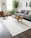 Solid Shag Seaside Collection Area Rug - Azure Cove (Snow White) Rectangle Snow White  lifestyle 23