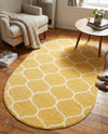 Trellis Mosaic Collection Area Rug -  Pergolatown (Yellow) Oval Yellow  lifestyle 87