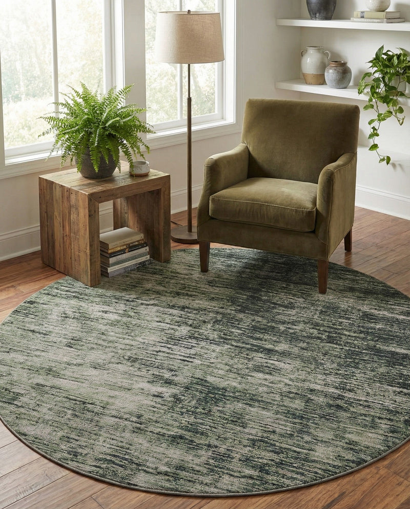 Sahara Essence Collection Area Rug - Oasis (Green) Round Green  lifestyle 79