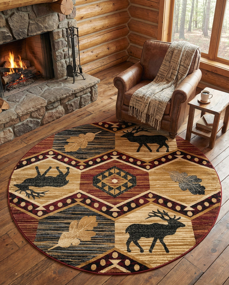 Frontier Trails Collection Area Rug -  Mesa Round Multi  lifestyle 70