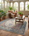 Seville Stripes Collection Area Rug - Cadiz (Blue) Rectangle Blue  lifestyle 19