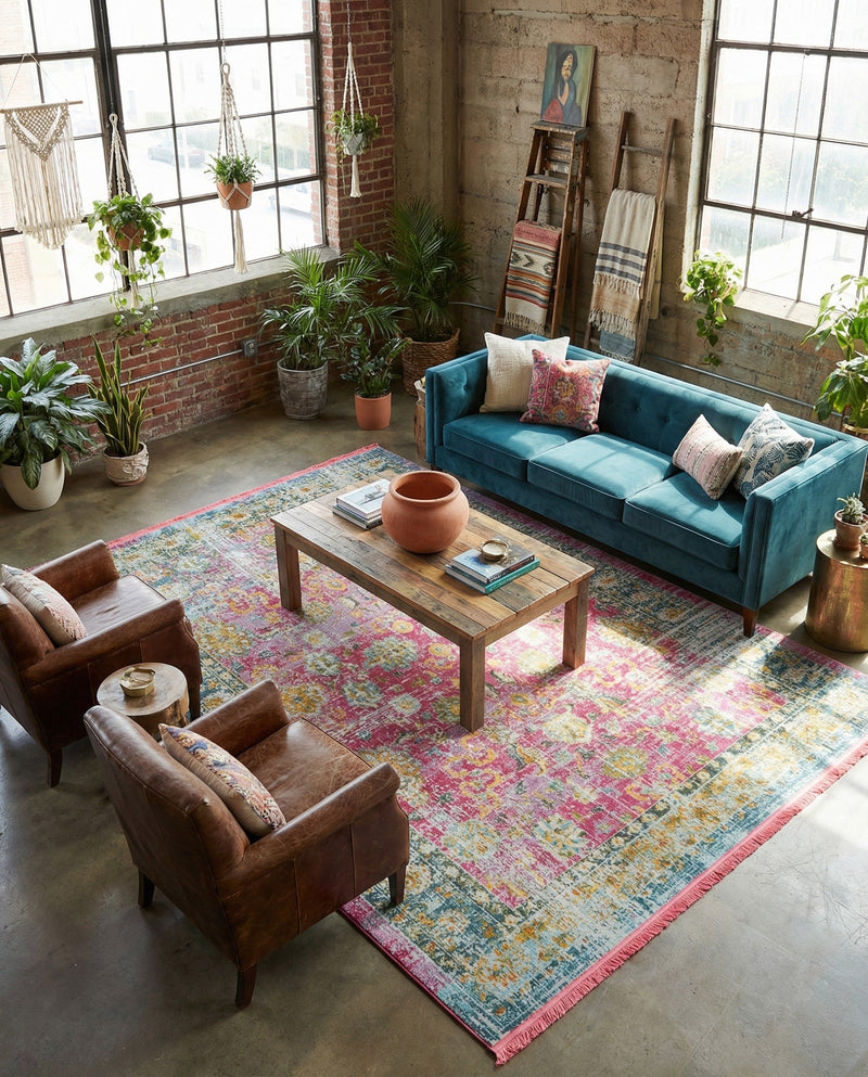 Arcadia Rugs Collection Area Rug -  Shangri-La Rectangle Pink  lifestyle 30
