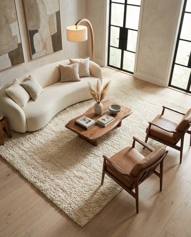 Wellington Luxe Shag Collection Area Rug - Kapiti Rectangle Moroccan Ivory  lifestyle 31