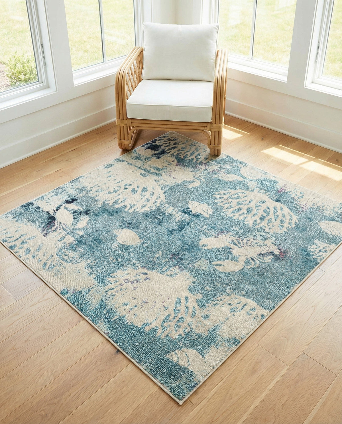 Sorrento Shores Collection Area Rug -  Vico Square Light Blue  lifestyle 146