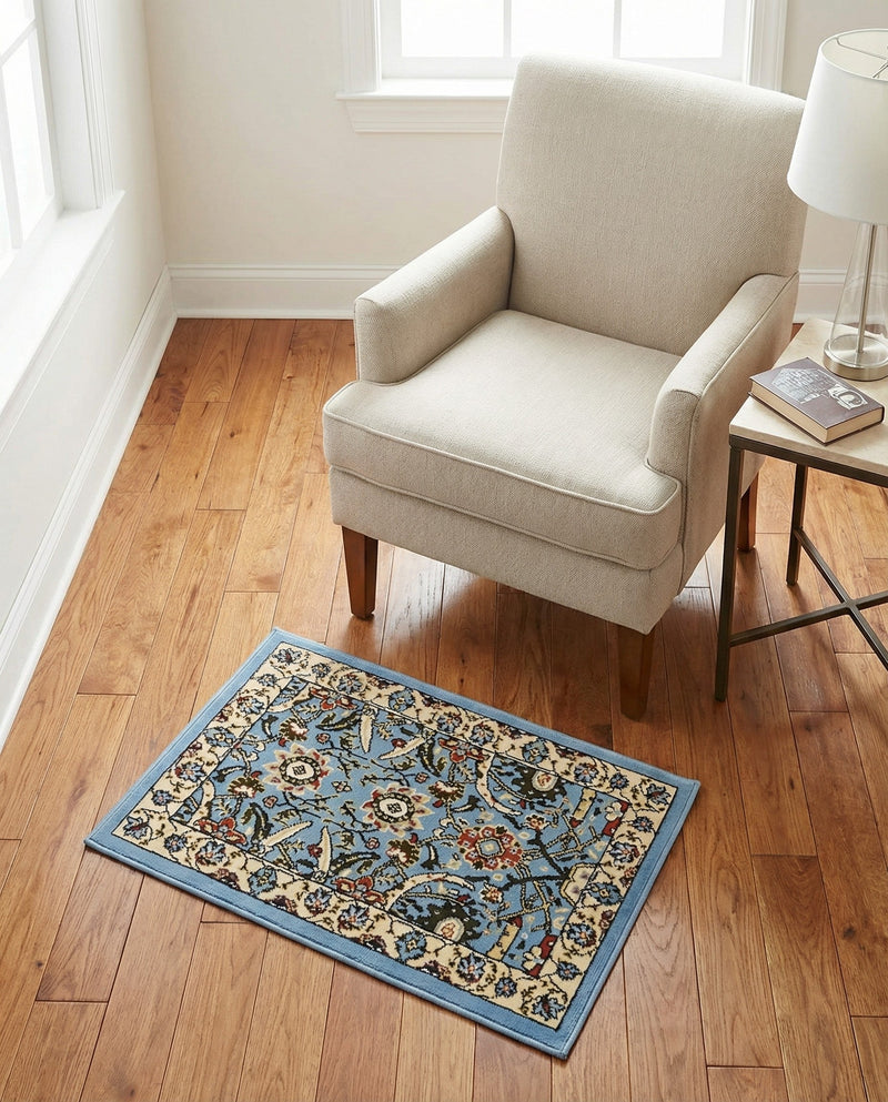 Tabriz Tapestry Collection Area Rug - Sahand (Blue) Rectangle Blue  lifestyle 17