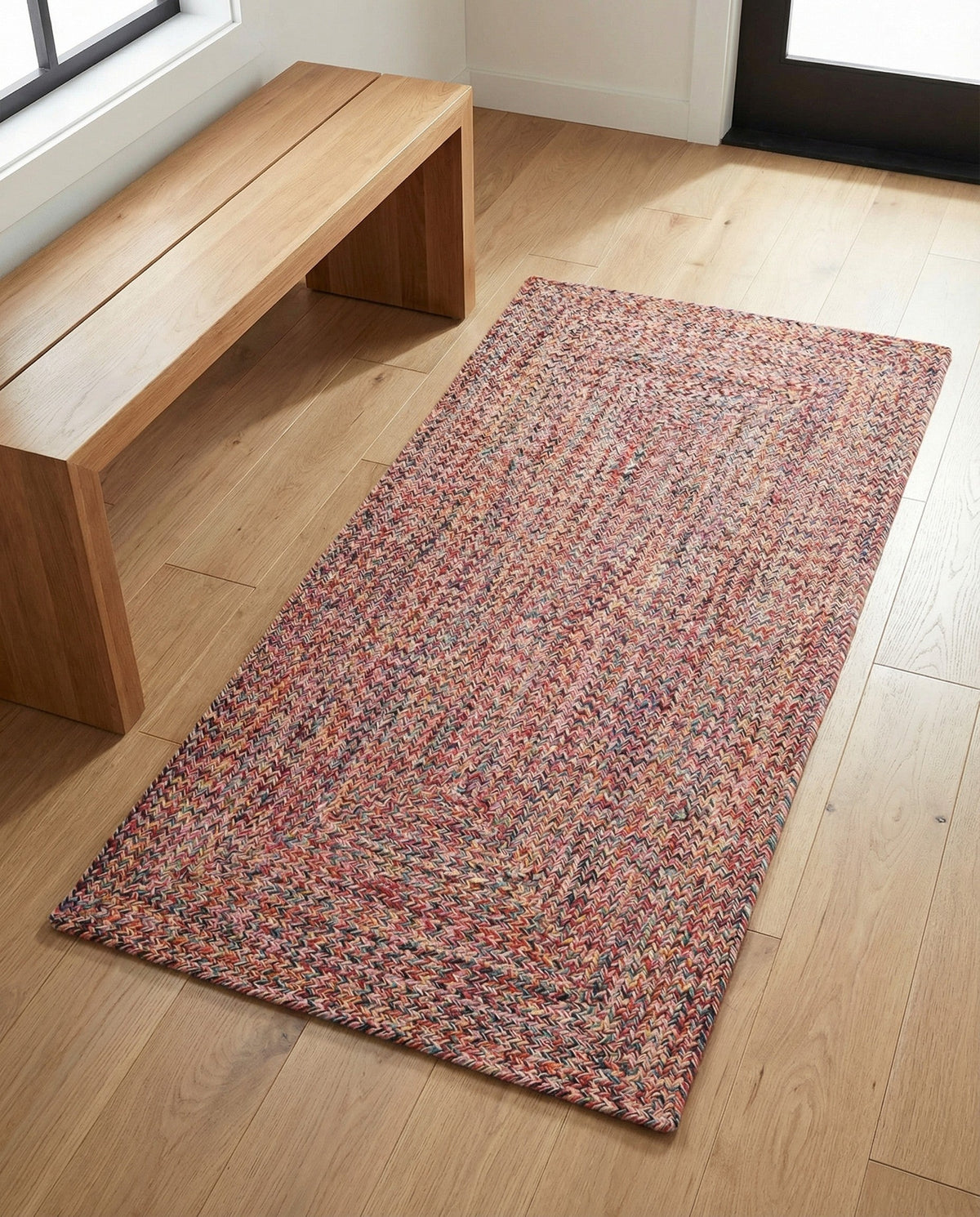 Sustainable Strands Indoor-Outdoor Oasis Collection Area Rug -  Sandbar (Multi) Runner Multi  lifestyle 55