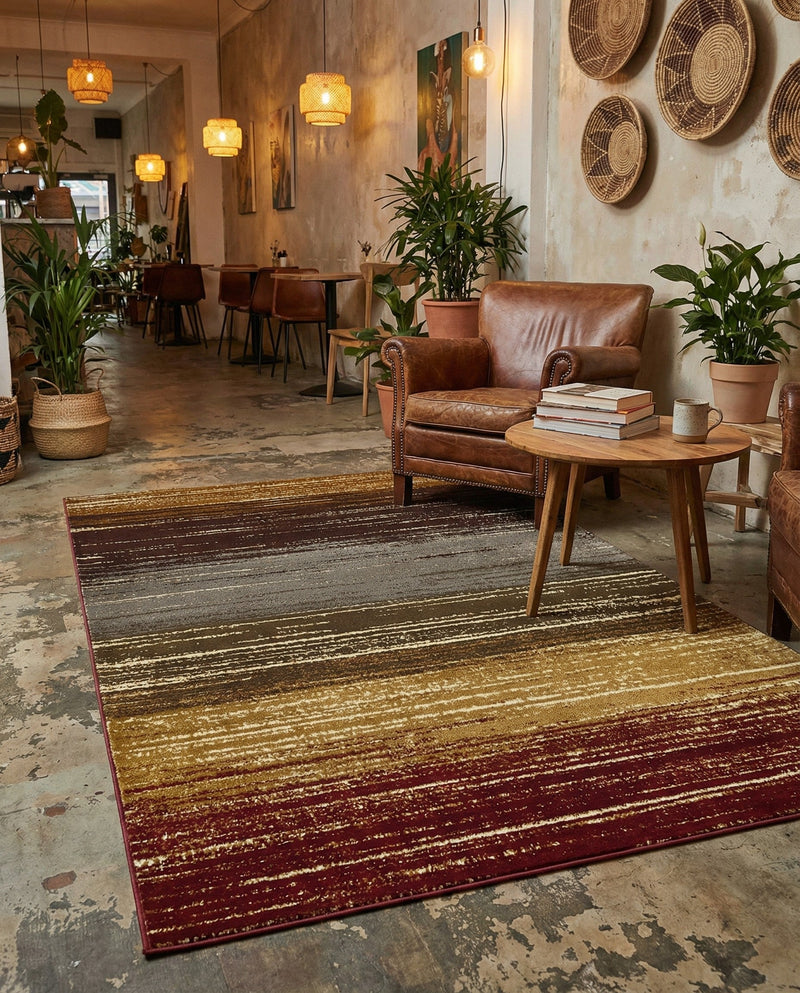 Bistro Lounge Collection Area Rug -  Cortado Rectangle Beige  lifestyle 9