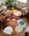 Aegean Elegance Washables Collection Area Rug -  Crete Round Multi  lifestyle 49