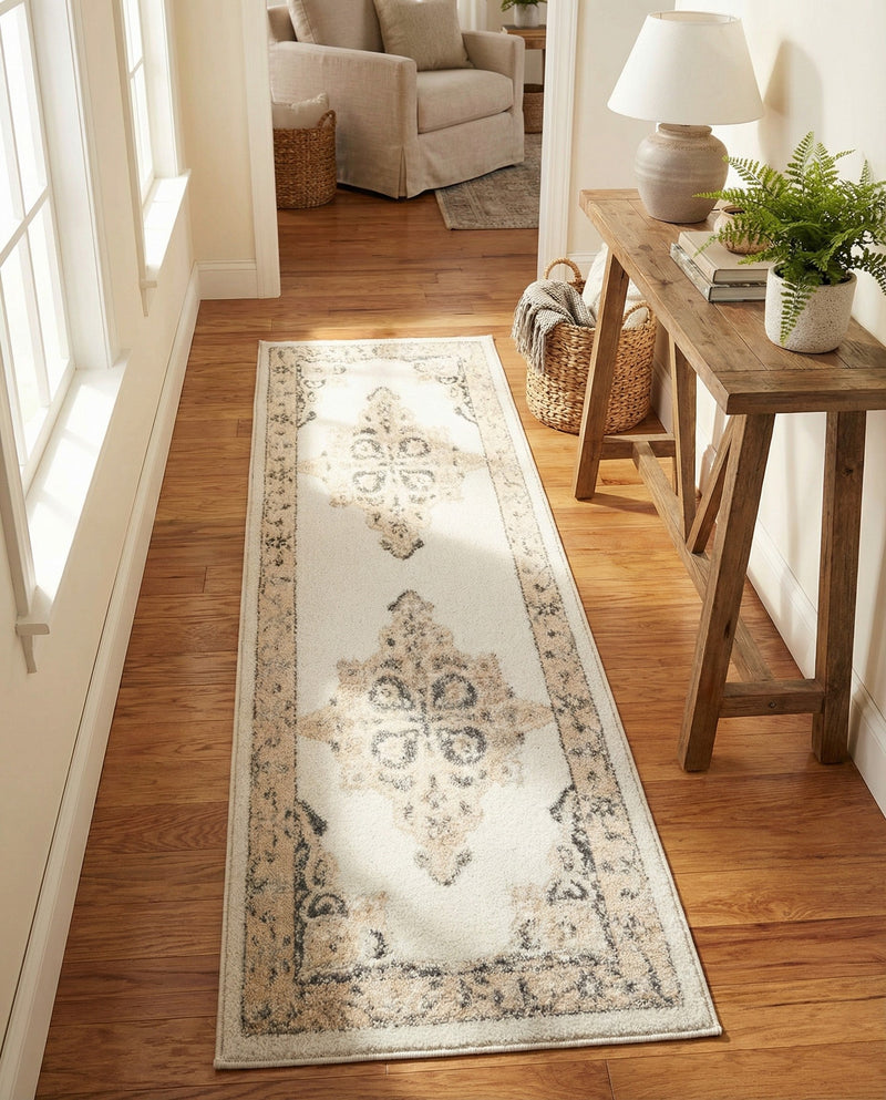 Beverly Grove Collection Area Rug -  Fairfax (Ivory) Runner Ivory  lifestyle 52
