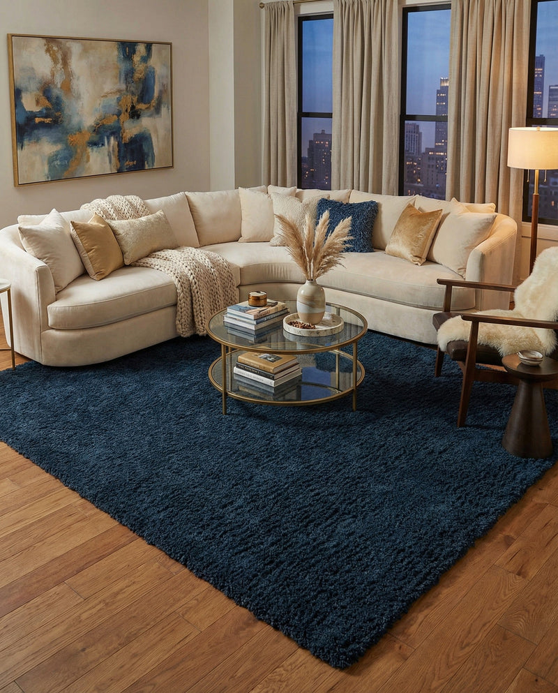 Eternal Plush Oasis Collection Area Rug -  Tranquility (Cobalt) Rectangle Cobalt  lifestyle 18