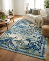 Chateau Elegance Collection Area Rug -  Riviera Rectangle Blue  lifestyle 30