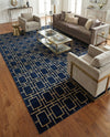 Hollywood Luxe Collection Area Rug -  Beverly (Navy Blue Gold) Rectangle Navy Blue Gold  lifestyle 7