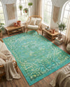 Baroque Era Collection Area Rug - Versailles (Spring Green) Rectangle Spring Green  lifestyle 9