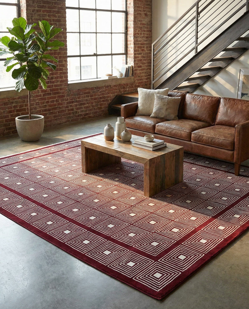 Aravalli Collection Area Rug -  Jaipur Rectangle Burgundy Red  lifestyle 35