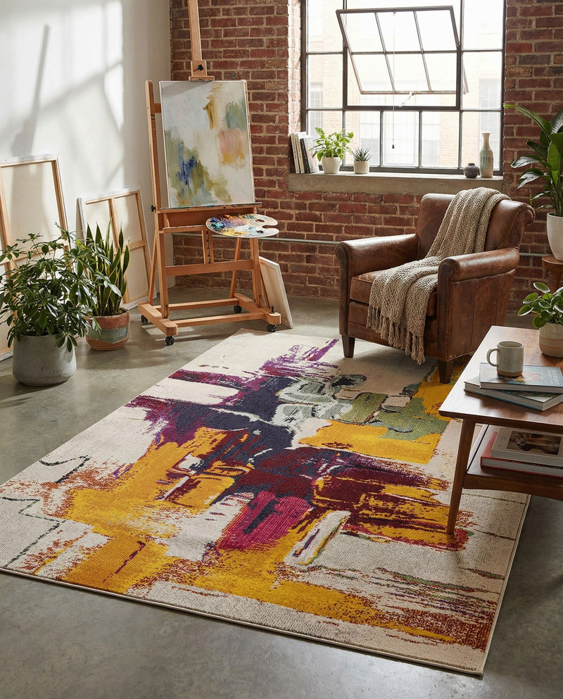 Marrakesh Elegance Collection Area Rug -  Riad Rectangle Beige  lifestyle 4