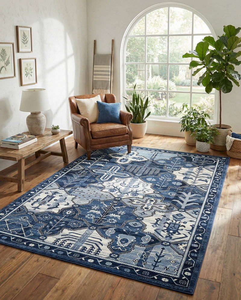 Horizon Collection Area Rug - Dawn Rectangle Blue  lifestyle 43