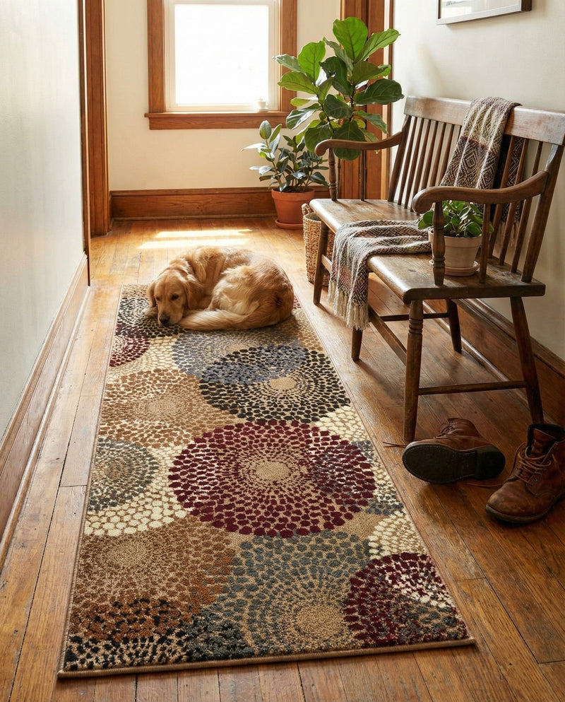 Bistro Lounge Collection Area Rug -  Cappuccino Runner Beige  lifestyle 70