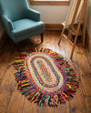 Osian Looms Collection Area Rug - Kathmandu Oval Multi  lifestyle 57