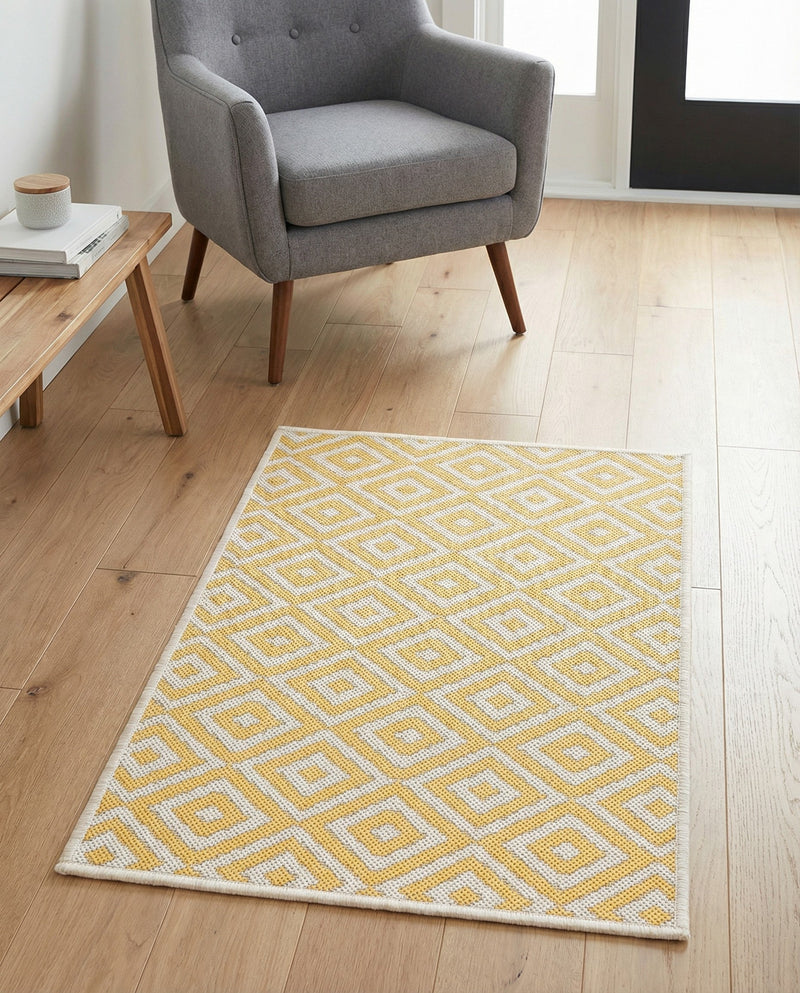 Urban Oasis Rugs Collection Area Rug -  Rooftop (Yellow Ivory) Rectangle Yellow Ivory  lifestyle 23