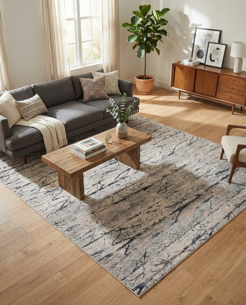 Bloomsbury Elegance Collection Area Rug -  Soho Rectangle Gray  lifestyle 20