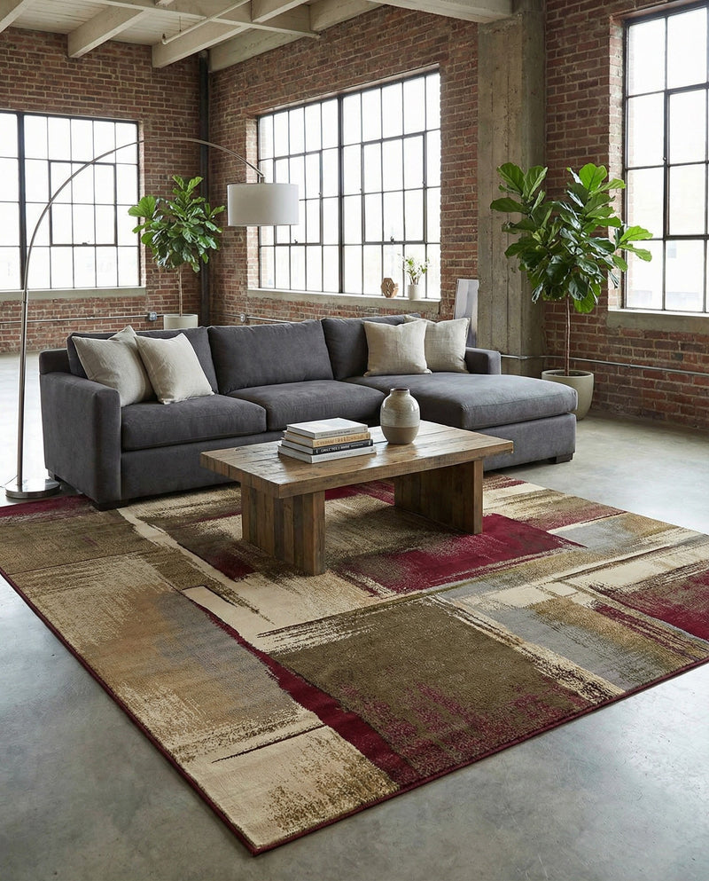 Bistro Lounge Collection Area Rug -  Doppio Rectangle Multi  lifestyle 14