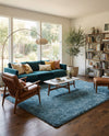Eternal Plush Oasis Collection Area Rug -  Tranquility (Aegean Blue) Rectangle Aegean Blue  lifestyle 22