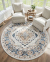 Cambridge Classics Collection Area Rug -  Magdalene (Cream) Round Cream  lifestyle 28