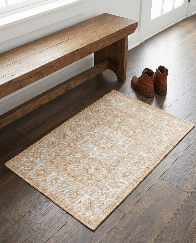 Tribal Terrace Treasures Collection Area Rug -  Incan Isle (Natural) Rectangle Natural  lifestyle 27