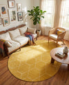 Trellis Mosaic Collection Area Rug - Arborville (Yellow) Oval Yellow  lifestyle 84