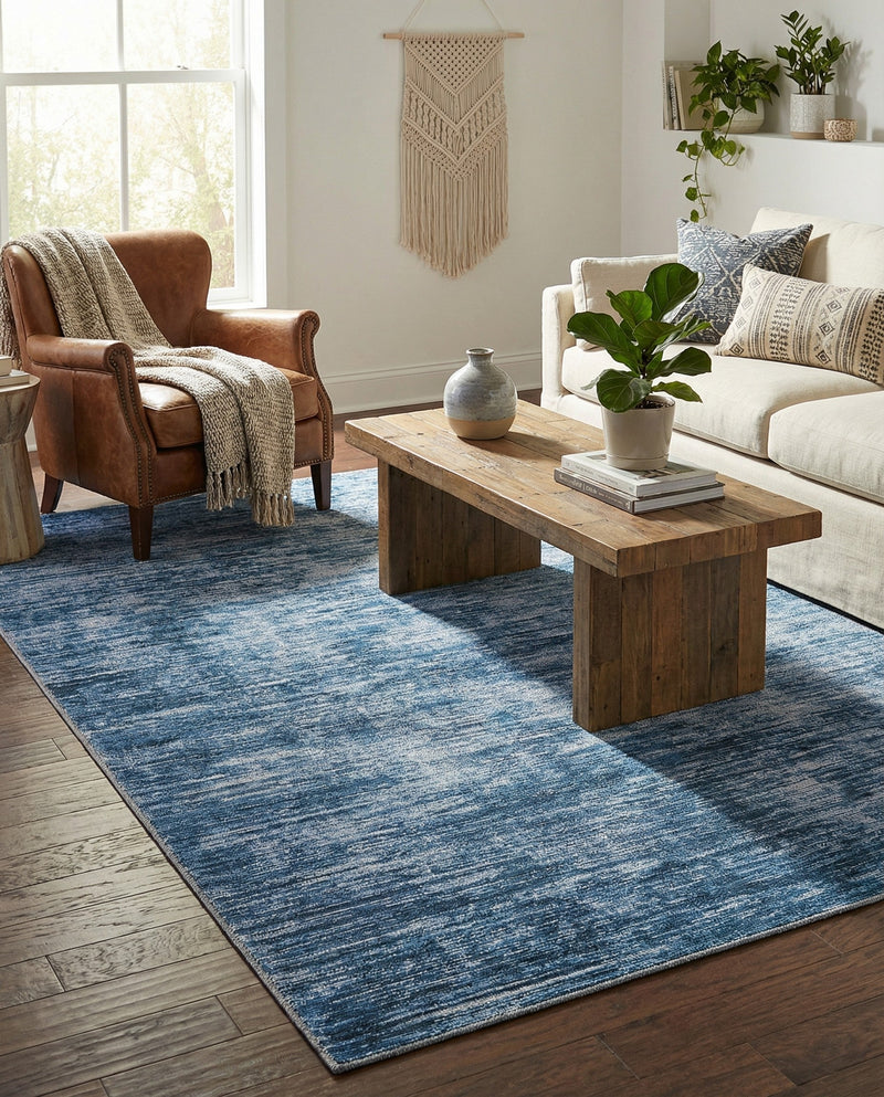 Sahara Essence Collection Area Rug - Oasis (Blue) Rectangle Blue  lifestyle 4