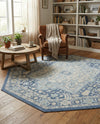 Savannah Series Collection Area Rug - Charleston (French Blue) Octagon French Blue  lifestyle 50